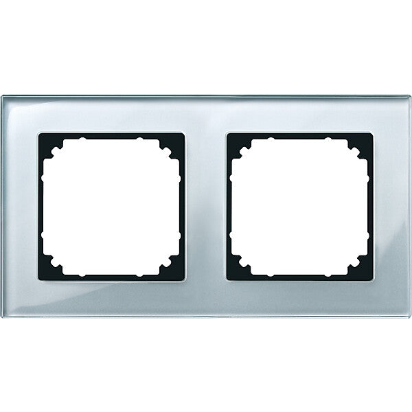 Merten Rahmen Glas 2f.diam/si waage/senkrecht 489260